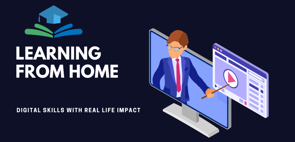 colorful modern learning from home presentation